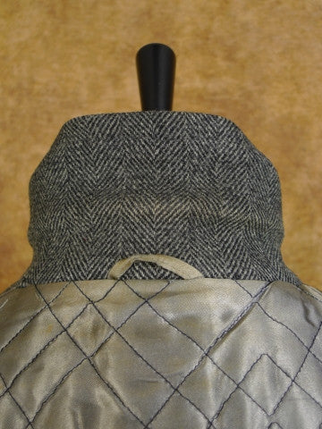 1950s 1960s Heavyweight Grey H/Bone Overcoat 40R