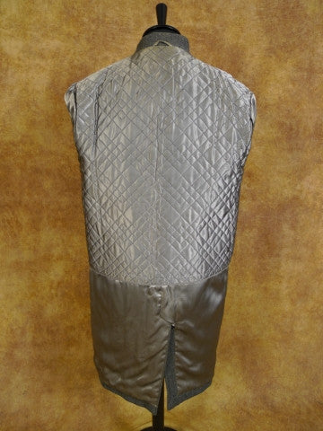 1950s 1960s Heavyweight Grey H/Bone Overcoat 40R