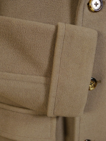 1950s 1960s Vintage Heavyweight Melton Wool Polo Coat 42L