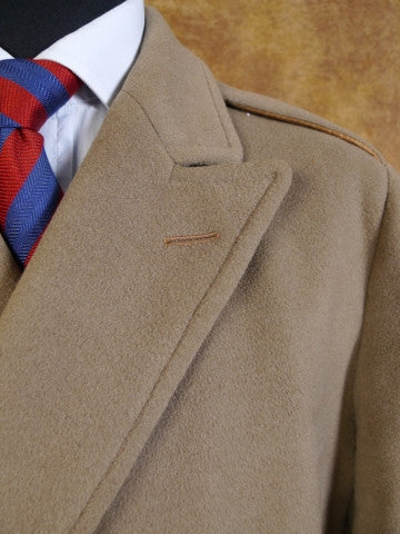 1950s 1960s Heavyweight Crombie British Warm Overcoat 44R