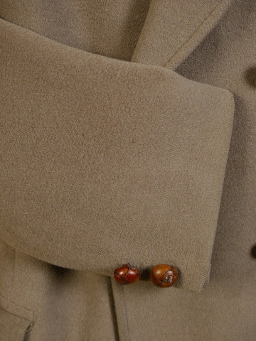 1950s 1960s Heavyweight Crombie British Warm Overcoat 44R