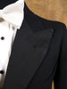 1950s Forsyth Edinburgh Black Barathea Wool Evening Tailcoat 36L