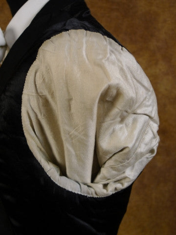 1950s Forsyth Edinburgh Black Barathea Wool Evening Tailcoat 36L