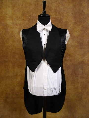 1950s Forsyth Edinburgh Black Barathea Wool Evening Tailcoat 36L