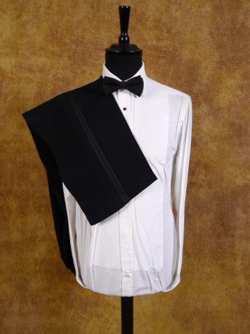 1933 London W1 Bespoke Midnight Blue Barathea Wool English-Cut Dinner Trousers 40S