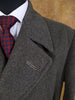 1940s Vintage Heavyweight Grey Wool Full-Length D/B Overcoat w/ Original Belt 40R