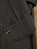 1940s Vintage Heavyweight Grey Wool Full-Length D/B Overcoat w/ Original Belt 40R