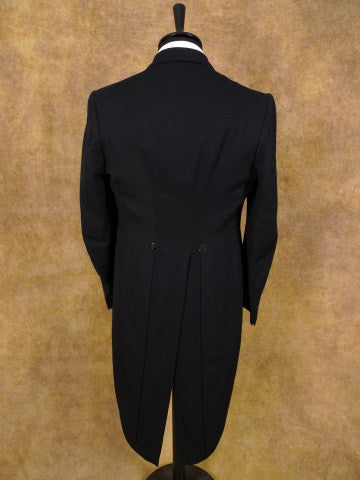 1940s 1950s Black Barathea Wool Evening Tailcoat 37