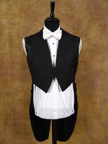 1940s 1950s Black Barathea Wool Evening Tailcoat 37