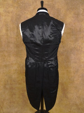 1940s 1950s Black Barathea Wool Evening Tailcoat 37