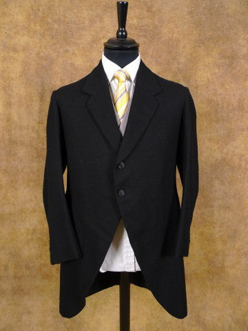 1930s 1940s Vintage Black Worsted Wool Morning Coat 40S