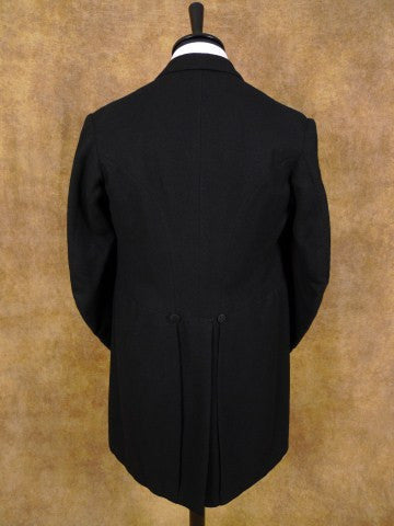 1930s 1940s Vintage Black Worsted Wool Morning Coat 40S