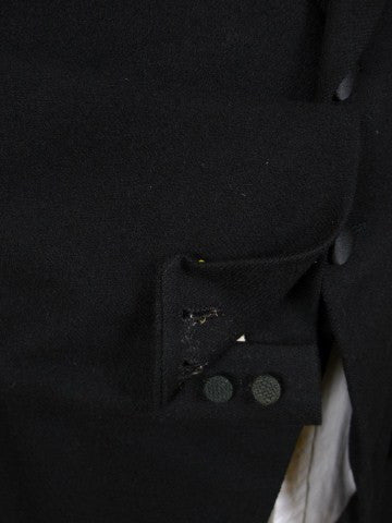 1930s 1940s Vintage Black Worsted Wool Morning Coat 40S