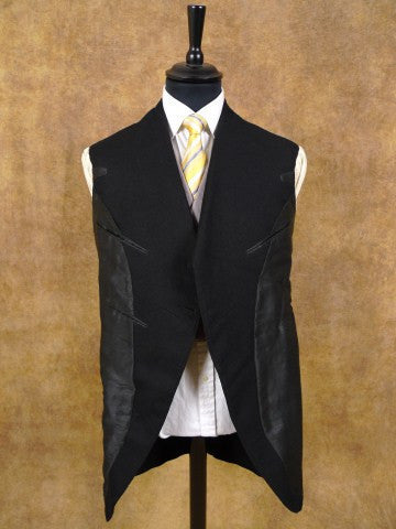 1930s 1940s Vintage Black Worsted Wool Morning Coat 40S