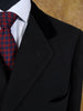 1949 Huntsman & Sons Savile Row Bespoke Black Heavyweight Overcoat w/ Silk-Velvet Collar 44L