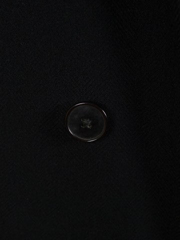 1949 Huntsman & Sons Savile Row Bespoke Black Heavyweight Overcoat w/ Silk-Velvet Collar 44L