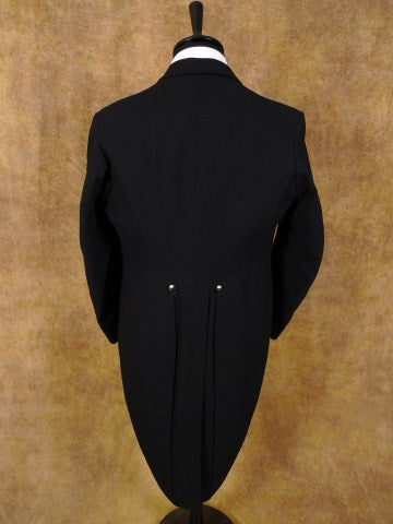 1930 Vintage Savile Row Bespoke Black Wool Evening Tailcoat 40S