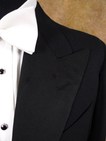 1930 Vintage Savile Row Bespoke Black Wool Evening Tailcoat 40S