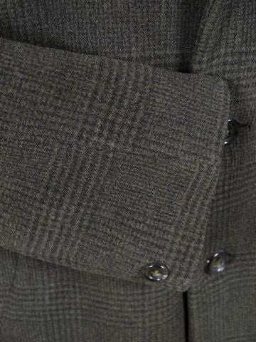 1950s 1960s Vintage Grey Glen-Check Wool Overcoat 40S