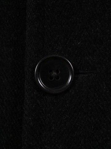 1950s 1960s Heavyweight Charcoal Grey Textured Wool Overcoat 40-42