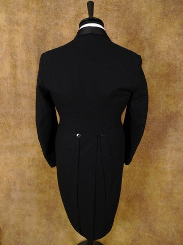 1951 Savile Row Bespoke Black Barathea Wool Evening Tailcoat Suit 36R