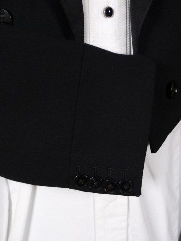 1951 Savile Row Bespoke Black Barathea Wool Evening Tailcoat Suit 36R