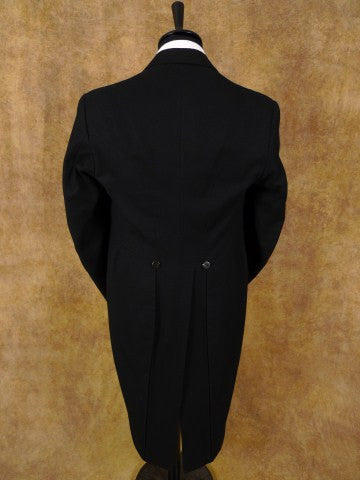 1950s 1960s Vintage Black Doeskin Wool Evening Tailcoat 36
