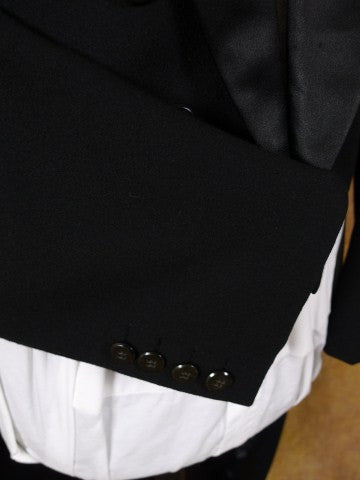 1950s 1960s Vintage Black Doeskin Wool Evening Tailcoat 36