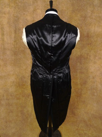 1950s 1960s Vintage Black Doeskin Wool Evening Tailcoat 36