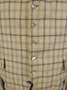 1930s 1940s Vintage Cream / Grey & Black Tattersall Check Country Waistcoat 42