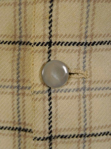 1930s 1940s Vintage Cream / Grey & Black Tattersall Check Country Waistcoat 42