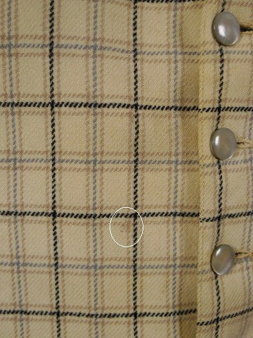 1930s 1940s Vintage Cream / Grey & Black Tattersall Check Country Waistcoat 42