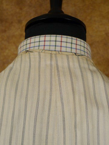 1930s 1940s Vintage Cream / Grey & Black Tattersall Check Country Waistcoat 42