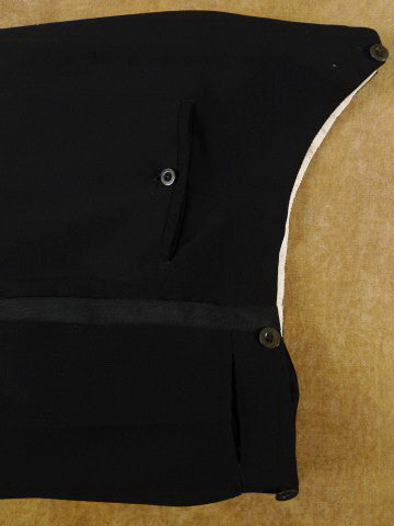 1950s H. Huntsman & Sons Savile Row Bespoke English-Cut Black Wool Dinner Trousers 40L