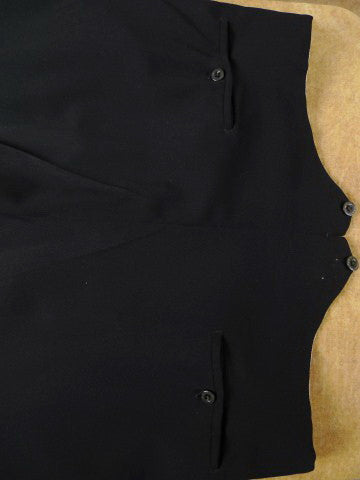 1950s H. Huntsman & Sons Savile Row Bespoke English-Cut Black Wool Dinner Trousers 40L