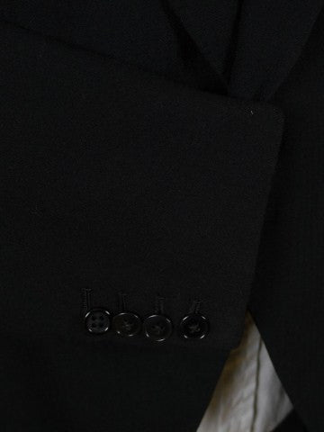 1950s Vintage Tailored Black Herringbone Wool Morning Coat 41