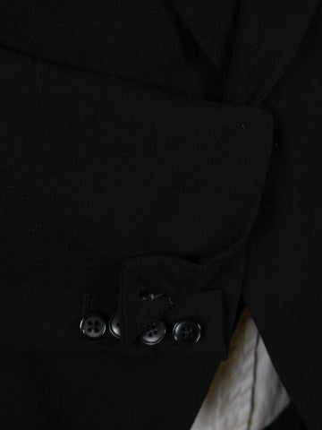 1950s Vintage Tailored Black Herringbone Wool Morning Coat 41