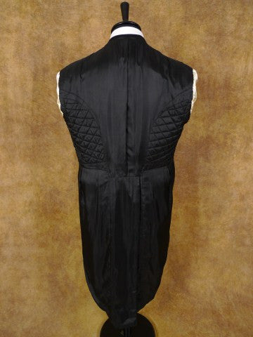 1950s Vintage Tailored Black Herringbone Wool Morning Coat 41