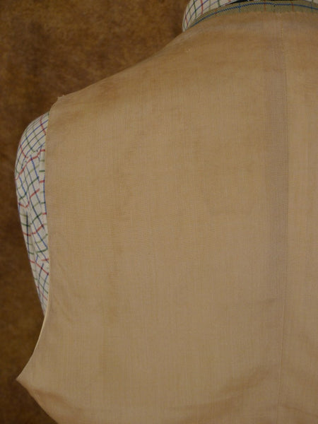 1948 Savile Row Bespoke Green /  Blue & Red Tattersall Check Country Waistcoat 42-43