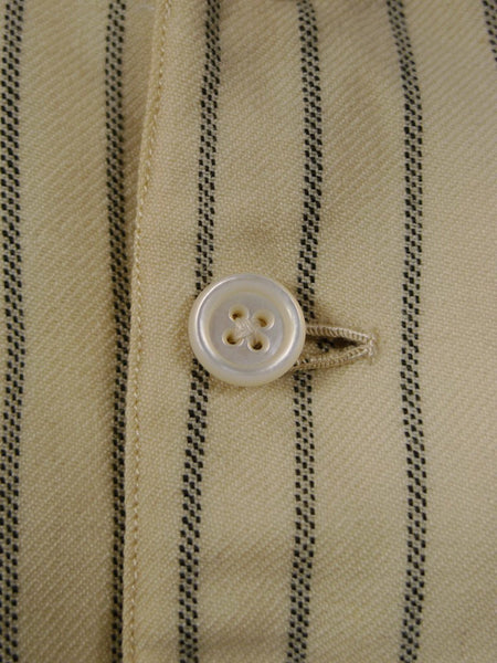 1930s 1940s Vintage Savile Row Bespoke Cream / Black Stripe Waistcoat 44S Public School?
