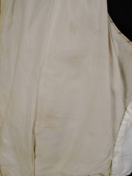 1930s 1940s Vintage Savile Row Bespoke Cream / Black Stripe Waistcoat 44S Public School?