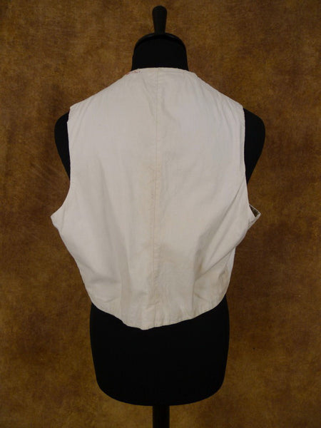 1930s 1940s Vintage Savile Row Bespoke Cream / Black Stripe Waistcoat 44S Public School?
