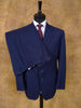 1960s 1970s Vintage Tailored Navy Blue Rope-Stripe Suit 42R