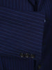 1960s 1970s Vintage Tailored Navy Blue Rope-Stripe Suit 42R