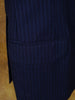 1960s 1970s Vintage Tailored Navy Blue Rope-Stripe Suit 42R