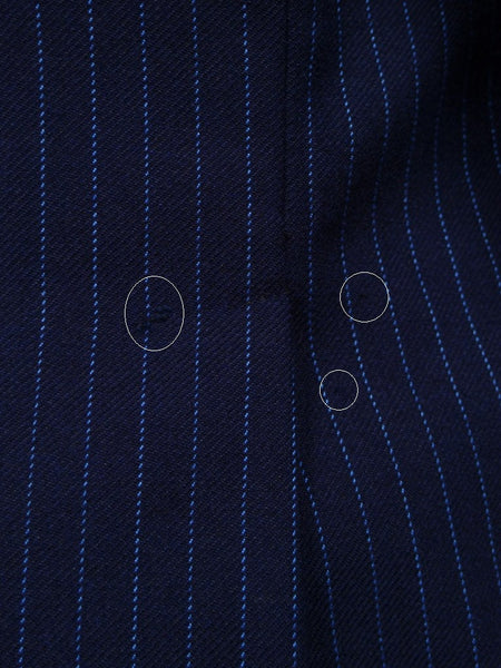 1960s 1970s Vintage Tailored Navy Blue Rope-Stripe Suit 42R