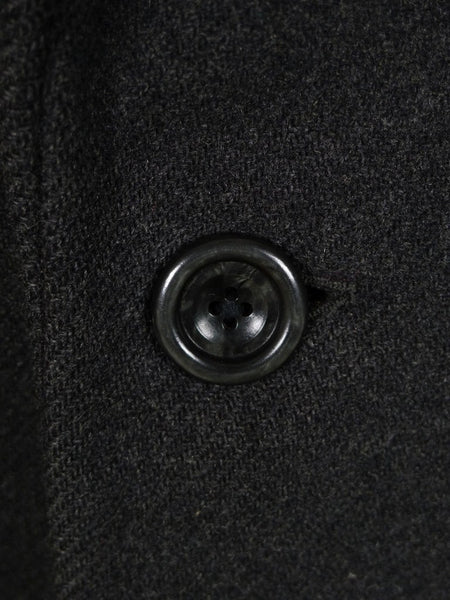 1950s 1960s Heavyweight Vintage Grey Wool Overcoat Coat 42-44L