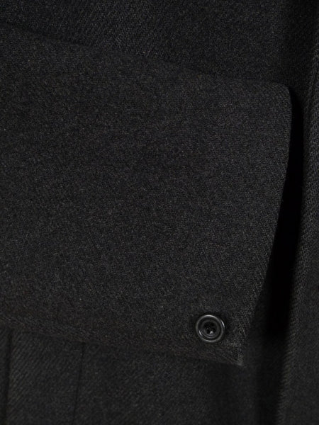 1950s 1960s Heavyweight Vintage Grey Wool Overcoat Coat 42-44L