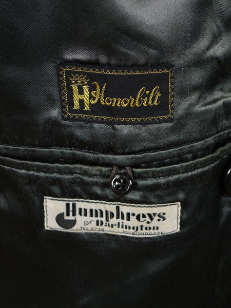 1950s 1960s Heavyweight Vintage Grey Wool Overcoat Coat 42-44L