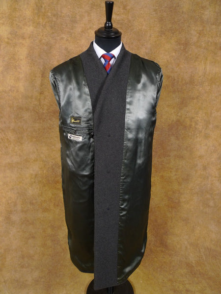 1950s 1960s Heavyweight Vintage Grey Wool Overcoat Coat 42-44L